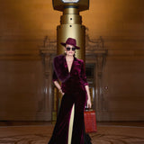 Marie Velvet Blazer Dark Port