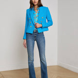 Brooke Tweed Blazer Dresden Blue/Gold Chain