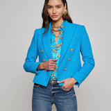 Brooke Tweed Blazer Dresden Blue/Gold Chain