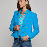 Brooke Tweed Blazer Dresden Blue/Gold Chain