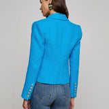 Brooke Tweed Blazer Dresden Blue/Gold Chain