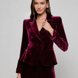 Marie Velvet Blazer Dark Port