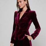 Marie Velvet Blazer Dark Port