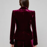 Marie Velvet Blazer Dark Port