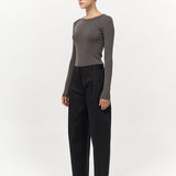 Organic Cotton Long Sleeve Top Khaki