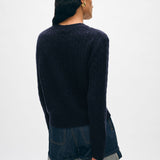 Cashmere Cable Crewneck Deep Navy