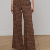 Pilar Wide Leg Pant Dark Brown Multi Houndstooth