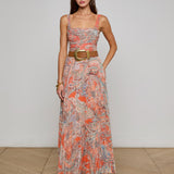 Torin Skirt Orange/Light Blue Traditional Paisley