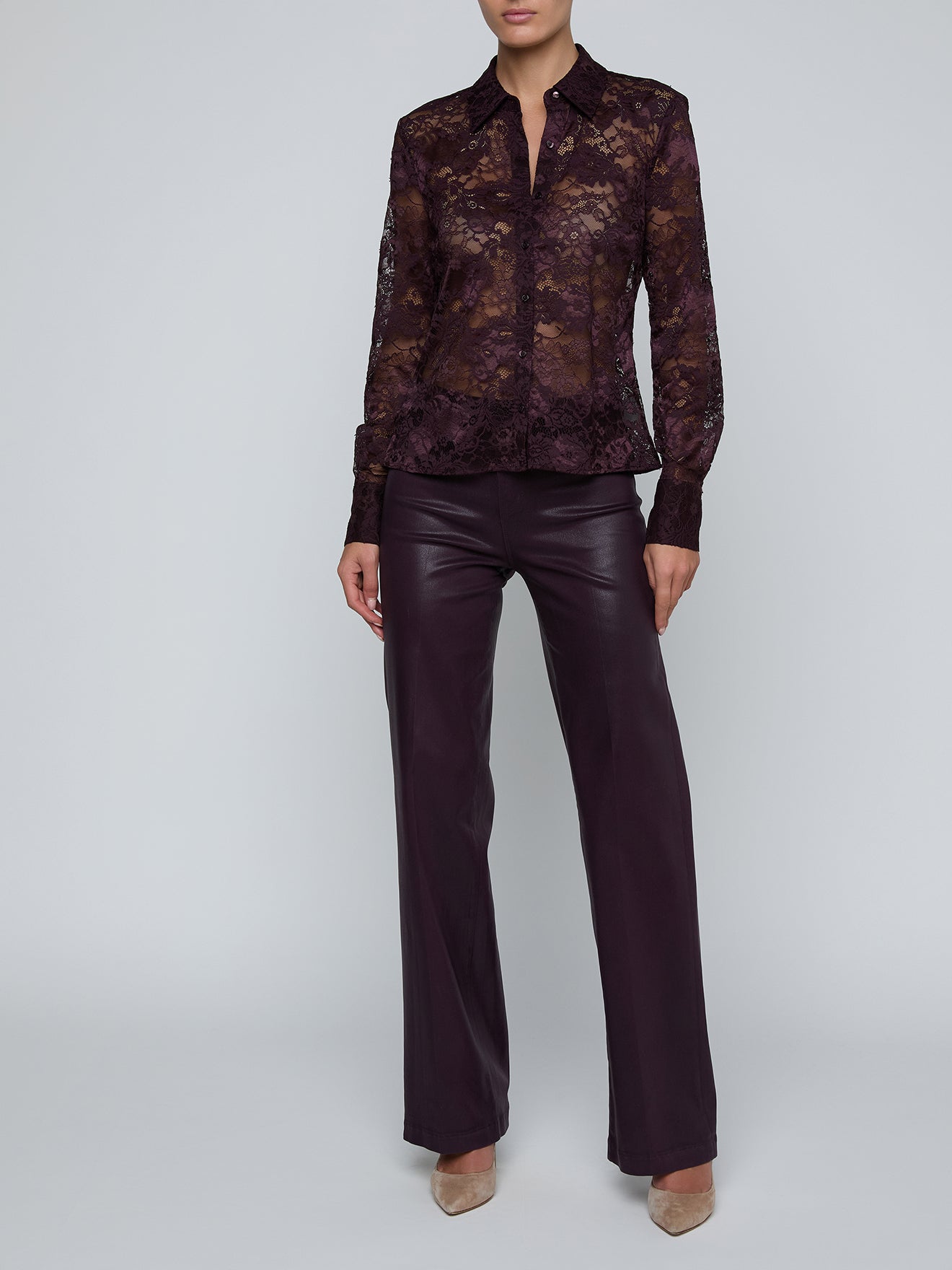MAIA LACE BUTTONDOWN BLS