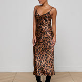 Seridie Slip Dress Brown Multi Amur Leopard