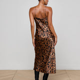 Seridie Slip Dress Brown Multi Amur Leopard