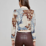 Osiris Jacquard Cardigan Tan Multi Western Toile