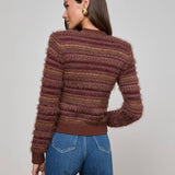 Ariadne Cardigan Natural/Mauve Multi