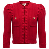 DELLI ¾SLV CRP TXTD CARDI