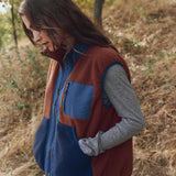 The Plush Tundra Vest Chocolate & Navy