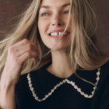 The Crochet Collar Pullover Black With Soft White