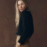 The Crochet Collar Pullover Black With Soft White