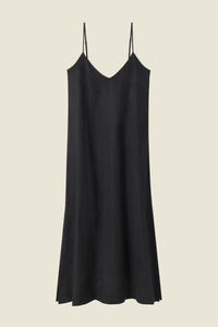 Reva Dress in Black Linen