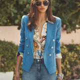 Kenzie Metallic Knit Blazer Harbor Blue/Silver