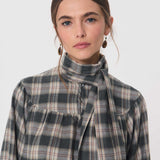 Titien Checkered Top Khaki
