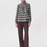 Titien Checkered Top Khaki