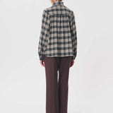 Titien Checkered Top Khaki