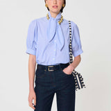 Candyce Shirt Blue w/ Thin Stripes