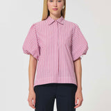 Caly Shirt Red Striped Poplin