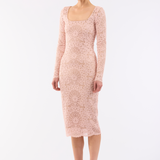 Floral Fans Kate Dress Light Pink