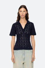 Emile Pointelle Knit Top Navy