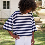 Presley Oversized Tee Nautical Stripe