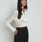 Divya Silk Shirt White