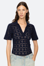 Emile Pointelle Knit Top Navy