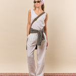 Safari Linen Pants Womens Apricot detail