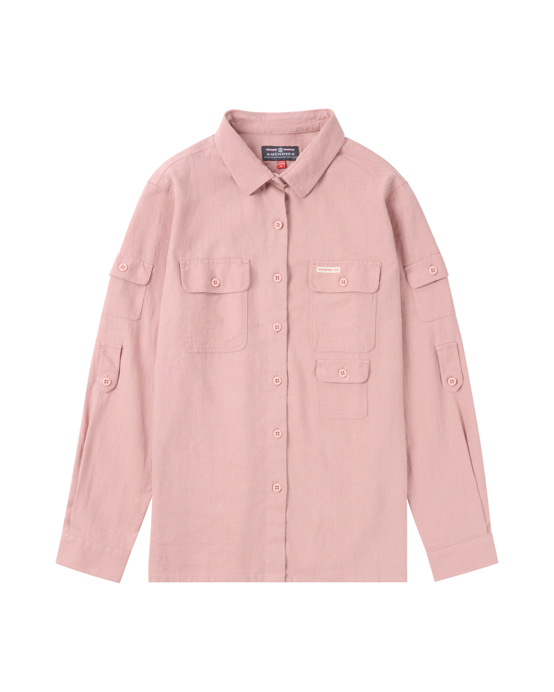 Traveller's Linen Shirt Womens Faded Peony Pink front