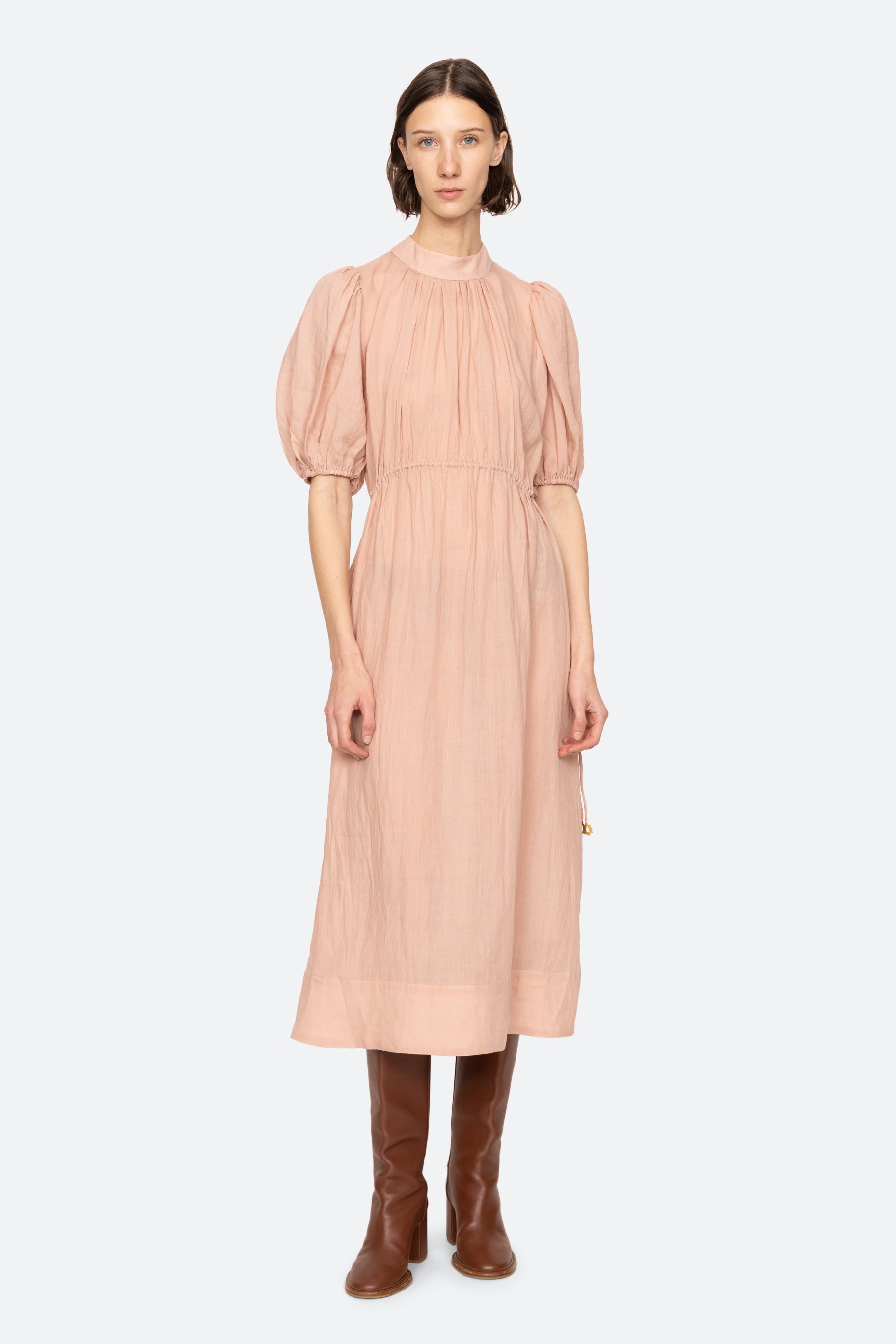 Anise Puff Sleeve Dress Pink