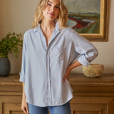 Eileen Button-Up Shirt Gray Blue