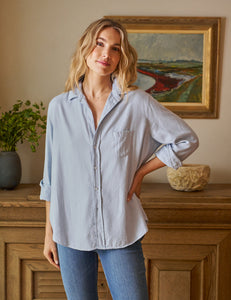 Eileen Button-Up Shirt Gray Blue