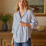 Eileen Button-Up Shirt Gray Blue