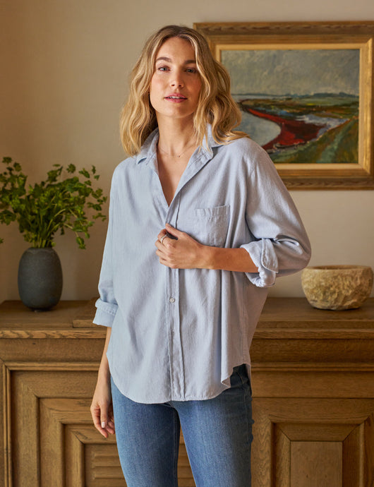 Eileen Button-Up Shirt Gray Blue