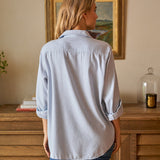 Eileen Button-Up Shirt Gray Blue
