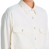 Crosby Combo Shirt Ivory Herringbone