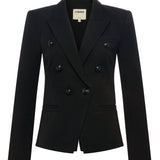 Marie Double-Breasted Blazer Black
