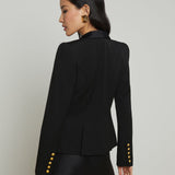 Imogen Satin Lapel Blazer Black