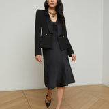 Imogen Satin Lapel Blazer Black