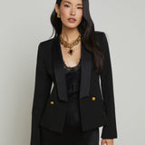 Imogen Satin Lapel Blazer Black