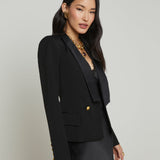 Imogen Satin Lapel Blazer Black