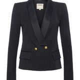 Imogen Satin Lapel Blazer Black