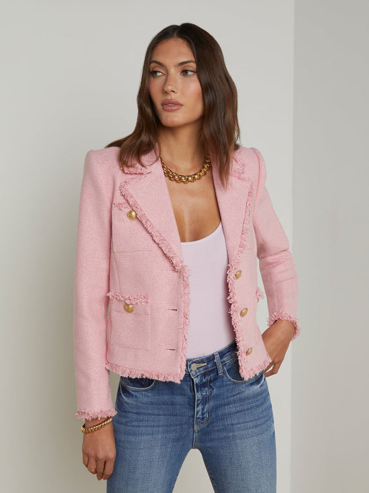 Sylvia Collared Jacket Pale Pink/Gold