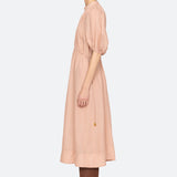 Anise Puff Sleeve Dress Pink